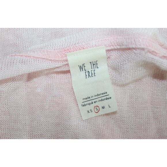 We The Free Womens Pink Sheer Pullover Oversized Linen Blend Sweater S - Picture 5 of 5
